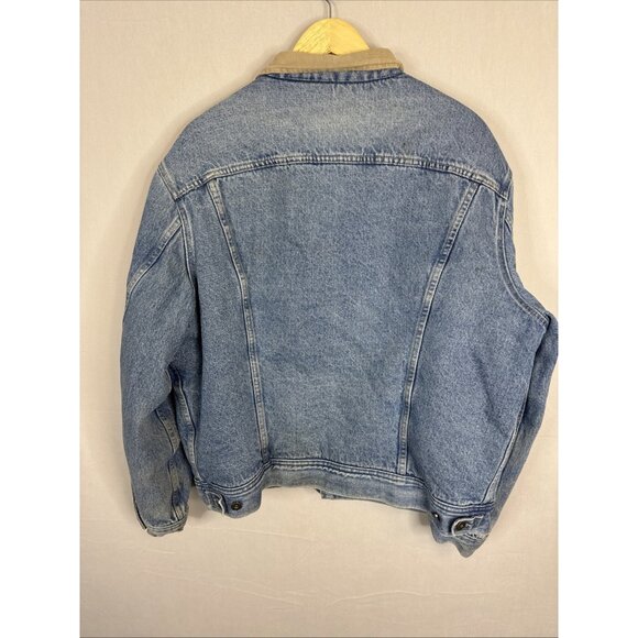 Denver Hayes Sherpa Lined Denim Trucker Jacket Corduroy Collar Men’s XL 46 - Picture 3 of 9